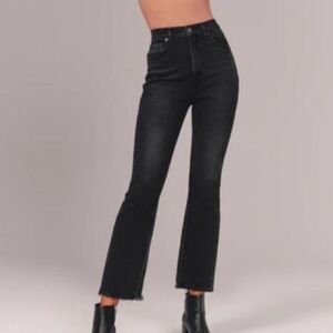 Abercrombie & Fitch High Rise Ankle Flare Black Women's Jeans 26/2s